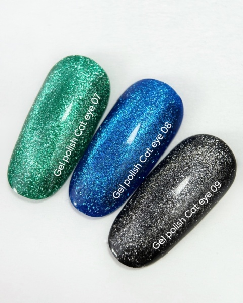 NAILSOFTHEDAY Cat Eye Gel Polish 07 – zielony lakier hybrydowy z efektem "kocie oko", 6 ml