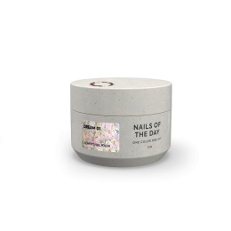 NAILSOFTHEDAY Dream gel 01 - mleczno-różowy żel do zdobień z heksagonami i brokatem, 5 ml