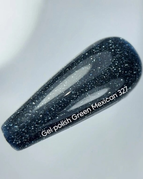 NAILSOFTHEDAY Green Mexican Gel Polish - ciemno-zielony lakier hybrydowy z odblaskową drobinką, 10 ml