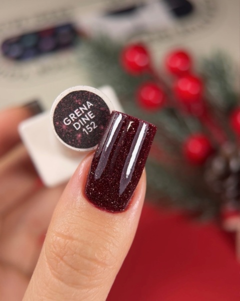 NAILSOFTHEDAY Grenadine Gel Polish - bordowy lakier hybrydowy z odblaskową drobinką, 10 ml