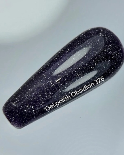 NAILSOFTHEDAY Obsidian Gel Polish - ciemno-fioletowy lakier hybrydowy z odblaskową drobinką, 10 ml