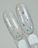 NAILSOFTHEDAY Party top 08 – przezroczysty top z holograficznymi kieliszkami, bez lepkiej warstwy, 10 ml.