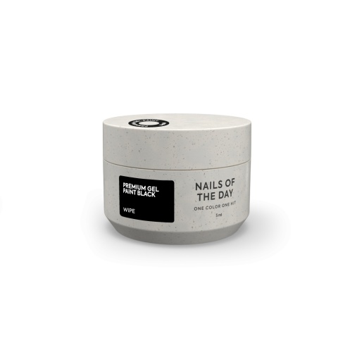 NAILSOFTHEDAY Premium gel paint Black wipe - farbka z lepką warstwą, 5 ml