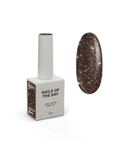 NAILSOFTHEDAY Whiskey Gel Polish - brown gel polish with a reflective particle, 10 ml