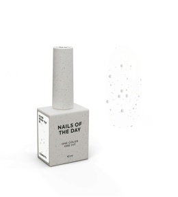 NAILSOFTHENIGHT Silver Snow - top bez lepkiej warsztwy z nieregularnymi srebrnymi cząsteczkami, 10 ml