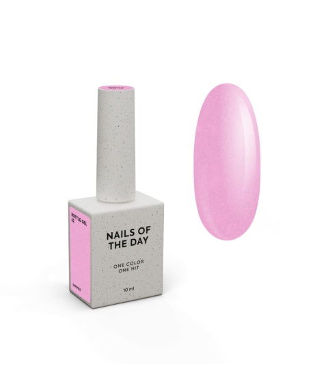NAILSOFTHEDAY Bottle gel 42 - różowy ze srebrną drobinką żel do wzmocnienia, 10 ml