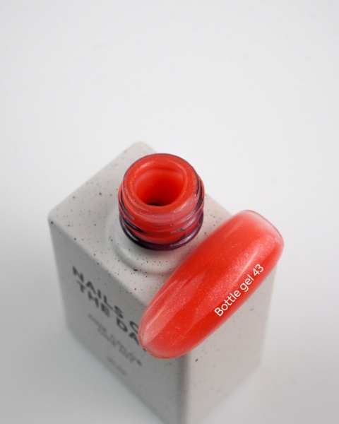 NAILSOFTHEDAY Bottle gel 43 - czerwony ze srebrną drobinką żel do wzmocnienia, 10 ml