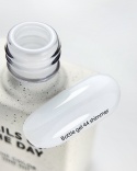 NAILSOFTHEDAY Bottle gel 44 - biały ze srebrną drobinką żel do wzmocnienia paznokci, 10 ml