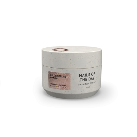 NAILSOFTHEDAY Builder gel 86 - ciepły nudowy żel budujący z opalowym polyskiem oraz drobinką odblaskową, 15 ml