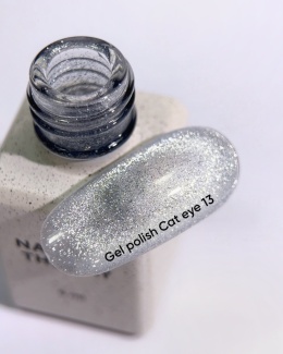 NAILSOFTHEDAY Cat Eye Gel Polish 13 - srebrny lakier hybrydowy z intensywnym efektem 