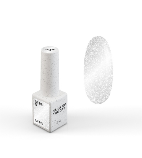 NAILSOFTHEDAY Cat Eye Gel Polish 13 - srebrny lakier hybrydowy z intensywnym efektem "kocie oko", 6 ml