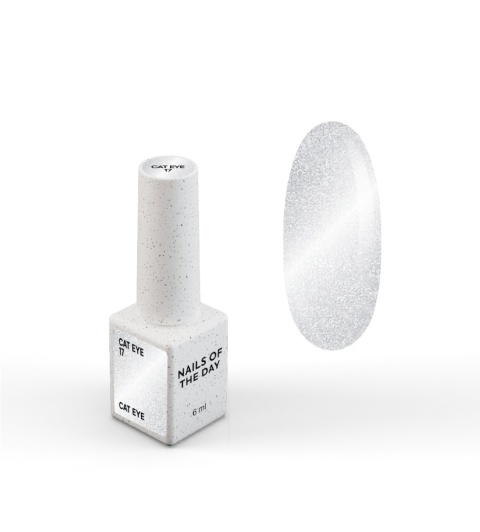 NAILSOFTHEDAY Cat Eye Gel Polish 17 - srebrny lakier hybrydowy z wielowymiarowym efektem "kocie oko", 6 ml