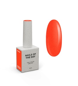 NAILSOFTHEDAY Color of the Month June 2026 Dopamine - malinowo-pomarańczowy lakier hybrydowy z delikatną drobinką, 10 ml