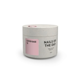 NAILSOFTHEDAY Cover base 12 - zgaszona beżowo-różowa baza hybrydowa, 30 ml