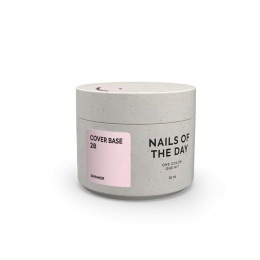 NAILSOFTHEDAY Cover base 28 - półprzezroczysta pudrowo-różowa baza ze srebrną drobinką, 30 ml