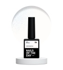 NAILSOFTHEDAY Cover base Milk 06 - półprzezroczysta mleczna baza z niebieskim brokatem, 10 ml