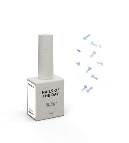 NAILSOFTHEDAY Fun! top 01 - top z holographicznymi elementami bez lepkiej warstwy, 10 ml