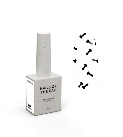 NAILSOFTHEDAY Fun! top 03 - top z czarnymi elementami bez lepkiej warstwy, 10 ml