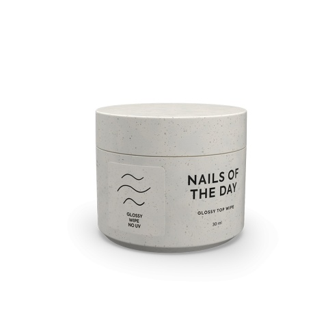 NAILSOFTHEDAY Glossy top wipe - błyszczący top z lepką warstwą i bez filtru UV, 30 ml