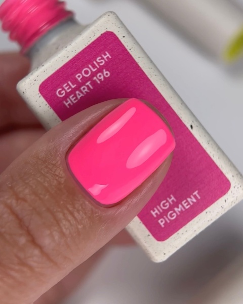 NAILSOFTHEDAY Heart Gel Polish 196 - neonowy różowy lakier hybrydowy, 10 ml
