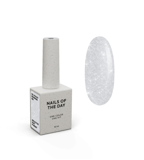 NAILSOFTHEDAY Milkshake - mleczny lakier hybrydowy ze srebrną odblaskową drobinką, 10 ml
